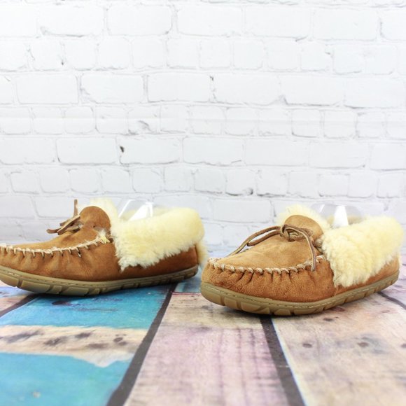 LL Bean Shearling Lined Wicked Good Mocs Size 8 M - Picture 2 of 9